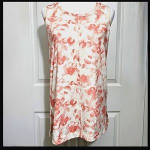 WONDERLY STUDIO Womens Top/Tunic, Coral/Cream Sz Small, New!